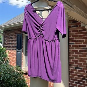 Torrid purple top with ruched bust sz 1